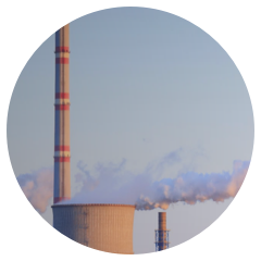 Smoke stack at a coal plant
