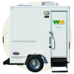 WM portable toilet on trailer
