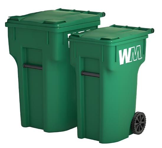Two of Waste Management's different sized residential toters.