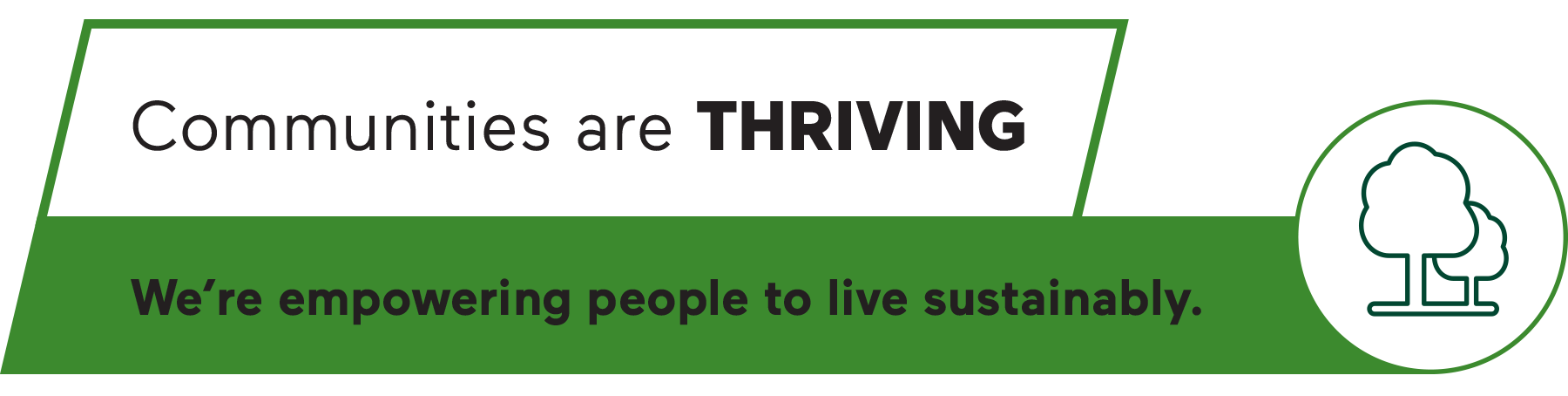 Communities are Thriving, We're empowering people to live sustainably.